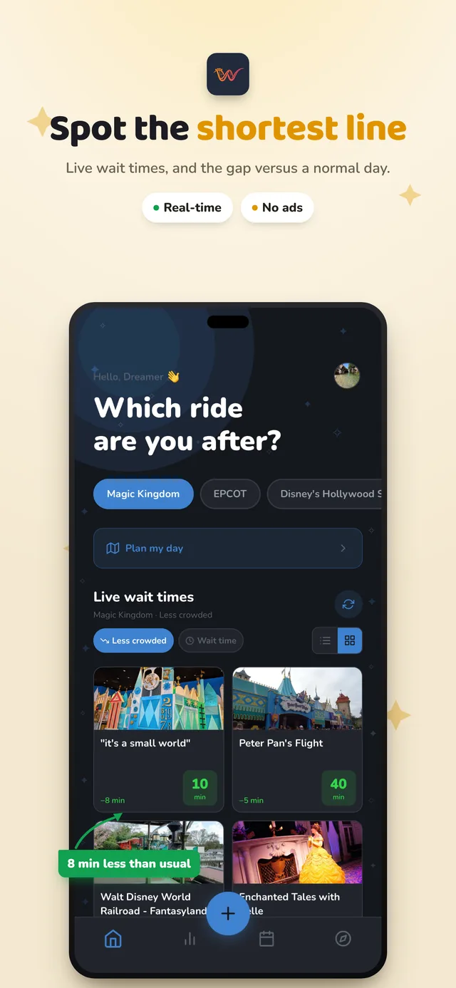 The WikiCoaster home screen